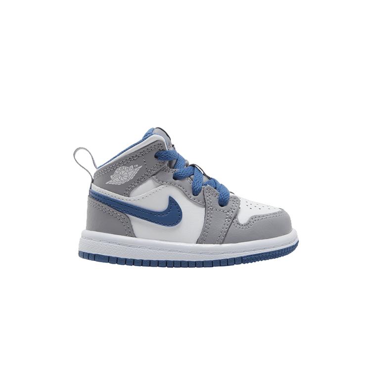 Kids' Sneakers Nike Jordan 1 Mid True Blue Cement (TD) Cement Grey/White/True Blue