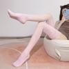 8D Oil Shiny Silk Transparent Medias Women Sexy Lace Top Silicone Hold Up Thigh High Stockings Elastic Nylon Socks