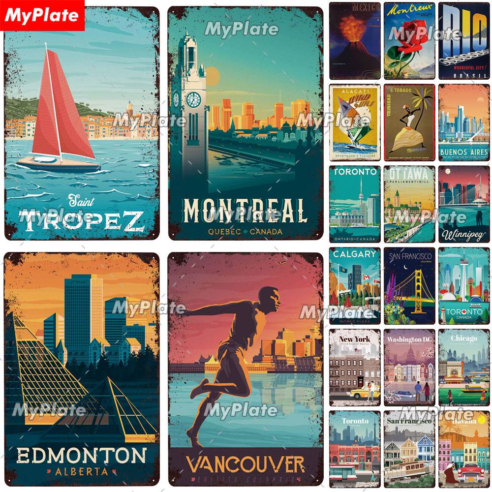 

Винтажная жестяная вывеска для путешествий, металлический знак, декоративный настенный декор, украшение для паба, бара, клуба, пещеры