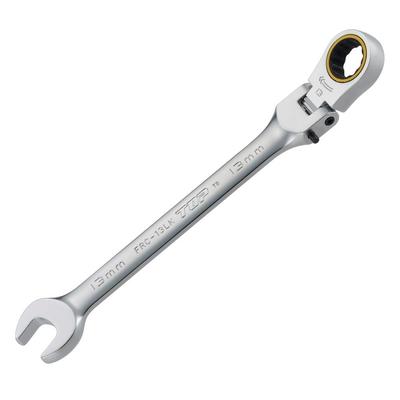 TOP Swivel Locking Ratchet Combination Wrench, 13mm Hex Size, 8-Stage Swivel, with Swivel Locking Mechanism, FRC-13LK