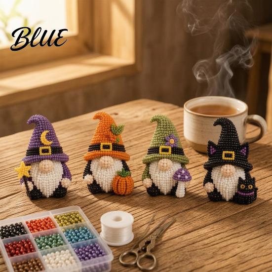 DIY Animal Craft Kit Tiny 3D Beaded Kit Petite Gnome Creative 4-Pack Miniature Display Pieces Goblin Beading Set with Instructions Handmade