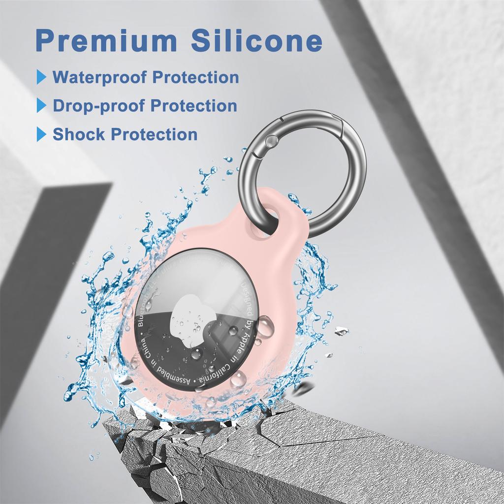 TPU Cover for Air tag Holder with Keychain Protective Shell Tracker Accessories Anti-scratch Sleeve For Air tag Case