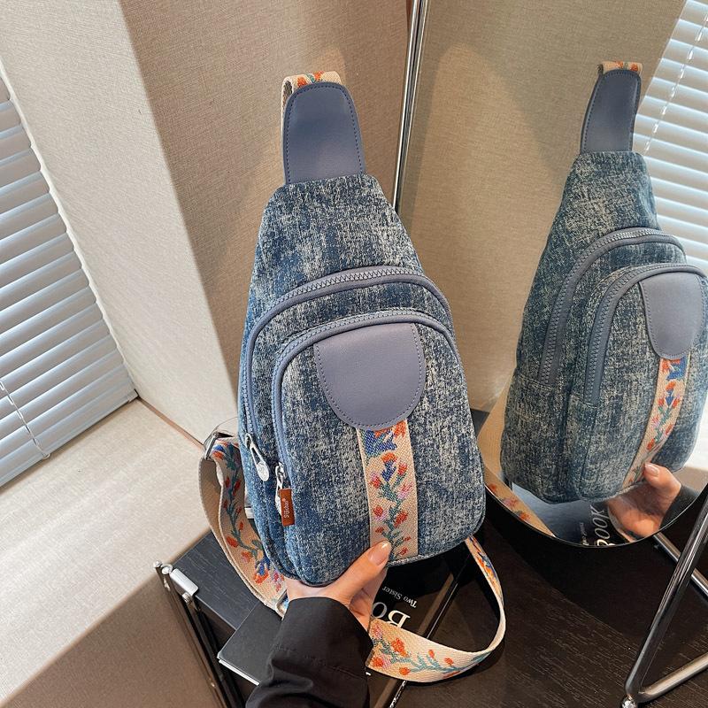 

Популярная джинсовая сумка женская новая универсальная повседневная на плечо, сумка-мессенджер премиум-класса, нагрудная сумка