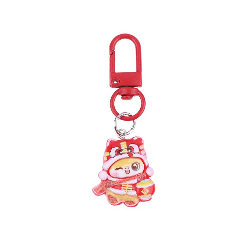 Cute Spring Festival Horse Keychain Lucky Wealth 2026 Year Pendant Chinese Style Resin Horse Key Ring Bag Pendant