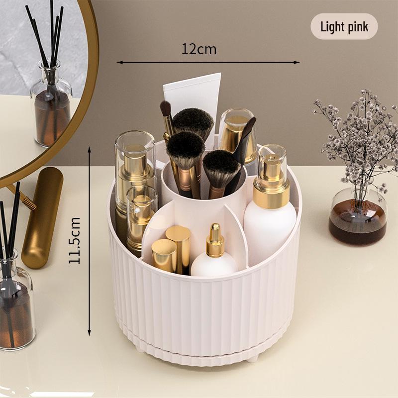 

Вращающийся настольный органайзер для ручек и косметики: Подставки для помады, теней для век, кистей и многого другого розовый