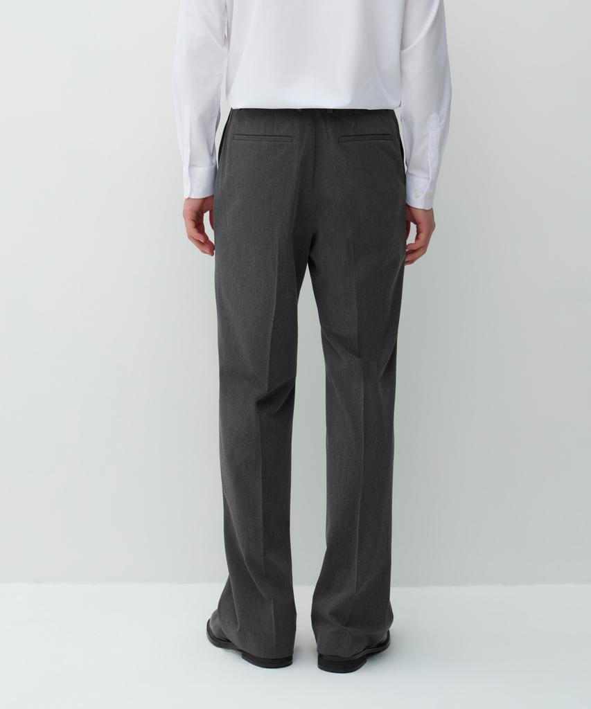 MUSINSA STANDARD New Wide Hidden Banding Slacks [Medium Gray]