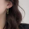 925 Silver Double Layered Tassel Earrings, Long Sparkling Chain Earrings, Exquisite And Fashionable Jewelry