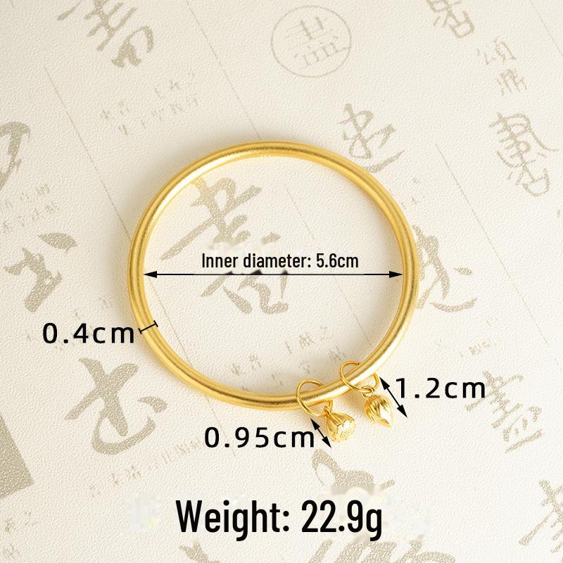 Ancient Vietnam Sand Gold Lotus Blessing Bracelet - National Tide Twin Worlds Joy