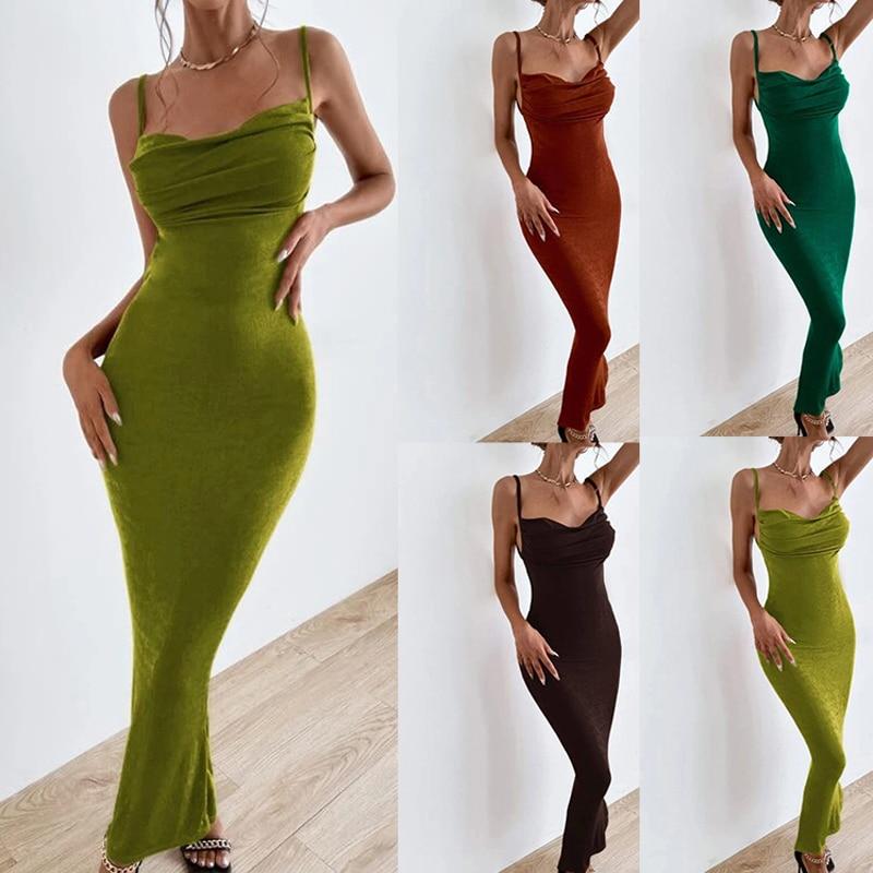 

Элегантное длинное платье-комбинация без рукавов Женские сексуальные макси-платья без шнуровки на спине Вечеринка Облегающий клуб Модный халат Y2k Vestidos 26189