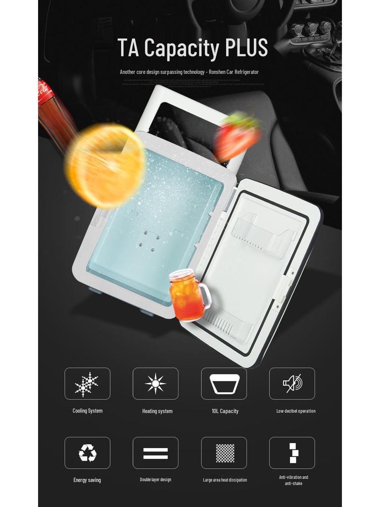10L Dual-Use Car and Home Mini Refrigerator - Cold & Warm Box