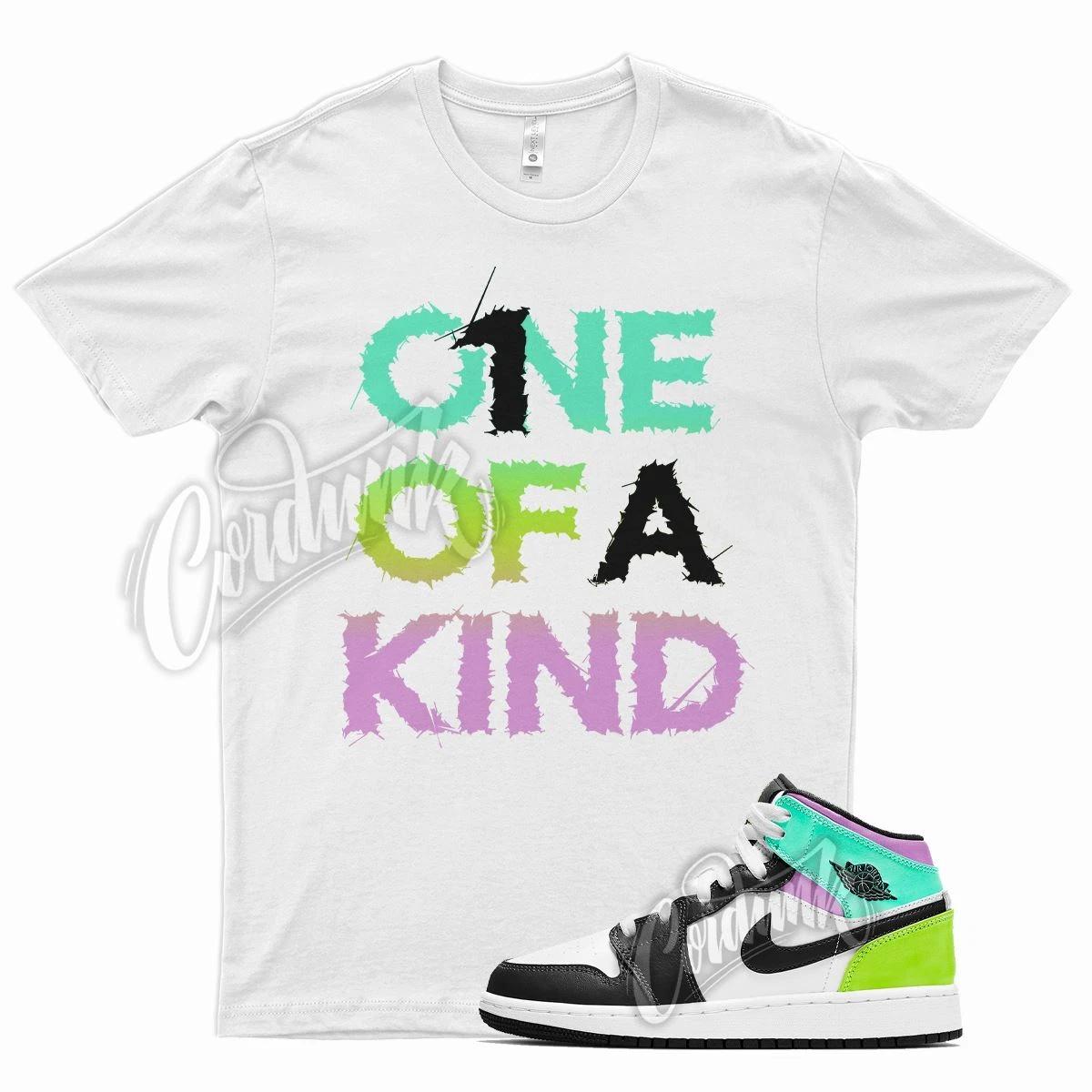 White 1OAK T Shirt for Air J1 1 Mid Pastel Volt Green Glow Tropical Twist 2XL