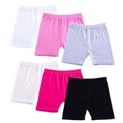 6 Pairs 2-10 Yıl Çocuk Kız Düz Renk Şort Güvenlik Pantolon Rahat Spor Şort