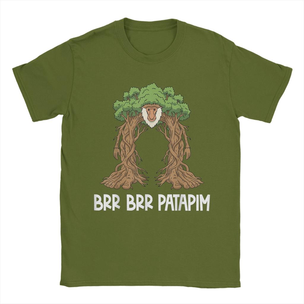 Italian Brainrot Characters BRR BRR Patapim T-Shirt Beach T Shirts For Male Loose Tee Shirt Short-Sleeve Y2K Casual Tees