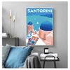 Pictură pe pânză Postere vintage de perete Kraft Autocolante de perete acoperite Imagini decorative pentru casă Cadou Călătorie în Grecia Insula Santorini