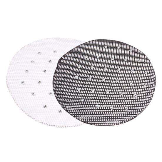 5Pcs Hair Net Rhinestone Decor Invisible Elastic Edge Hollow See-through Hair Fixing Anti-slip Ballet Dance