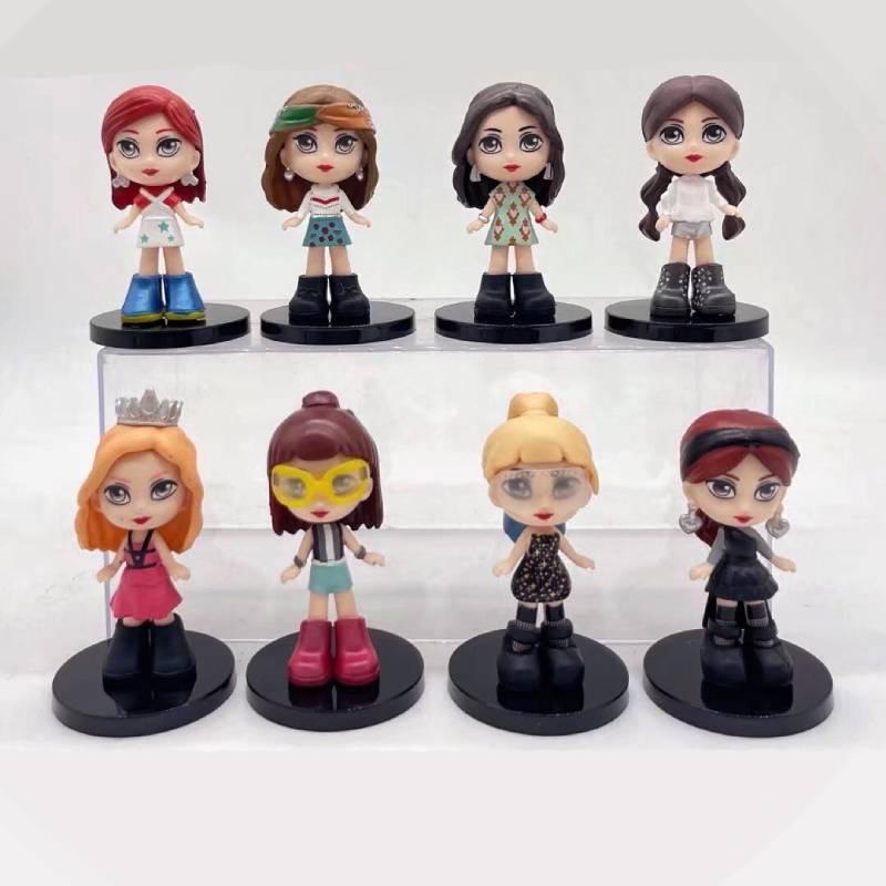 Blackpink Идол Звезда Девичья группа Куклы Игрушки Коллекционные ПВХ Яйцо Модель Фигурки Украшения для торта Style2