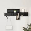 Wall Mounted Nightstand with Shelf Black Oak Effect