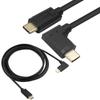 90 Degree Angle Type C Male to Male Cable 10Gbps Data Transmission Right Angle USB Charging Wire for Mobile Phone