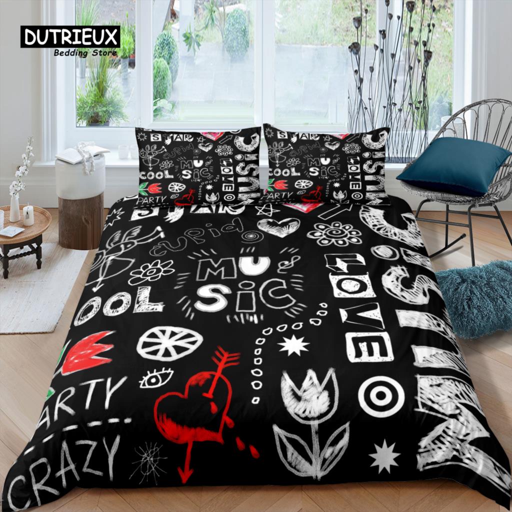 

Home Living Luxury 3D Rock Music Bedding Set Comfortable Duvet Cover Set Kids Bedding Set Queen and King EU/US/AU/UK Size EU single(135x200cm)