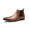 Large Size Men'S Chelsea Leather Short Boots Business Leather Boots Mid-Low Martin Boots Goushes