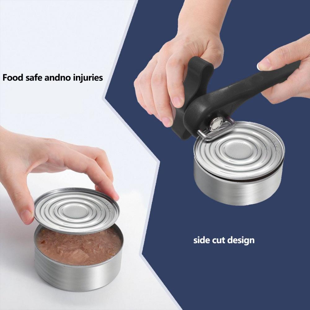 Safety Manual Can Tin Opener Stainless Steel Cut No Sharp Cuts Can Opener
