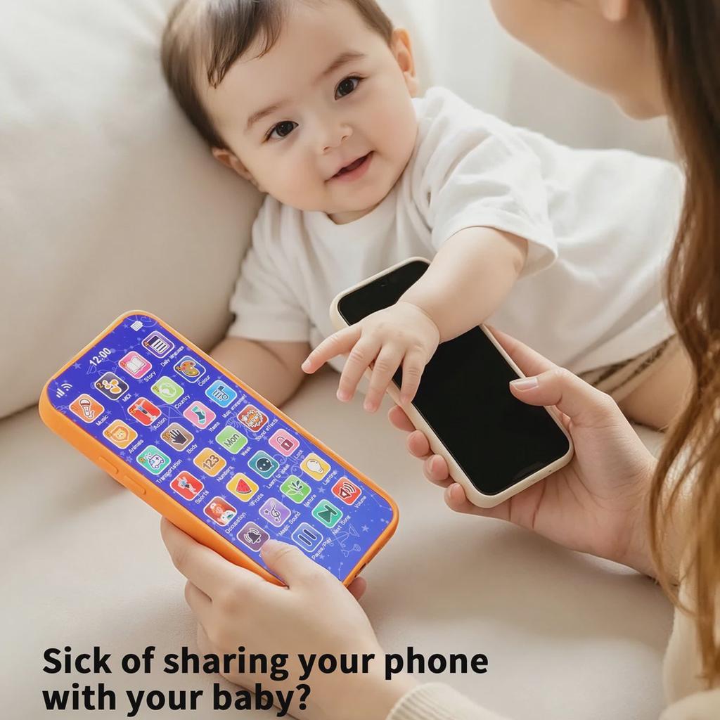 Children's Smart Realistic Toy Smartphone Educational Early Learning Device For Babies, Holiday Gift For Boys And Girls