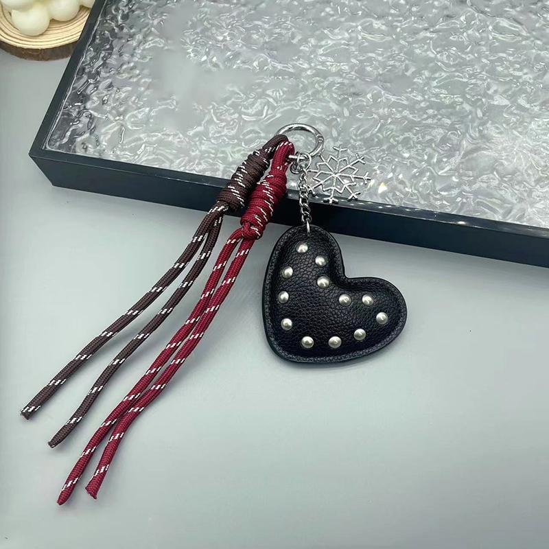 

Korean Heart Keychain Fashion Braided Rope Keyring Car Key Holder For Women Bag Pendant Handbag Charms Key Decoration A1