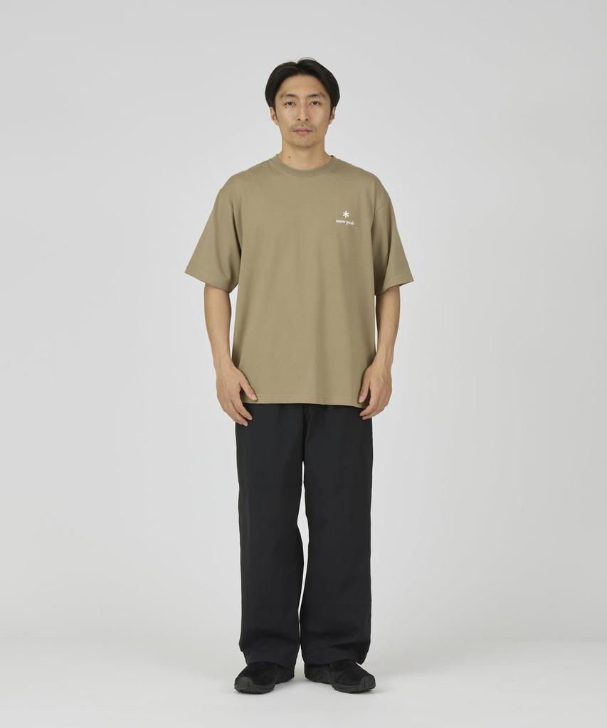 Snow Peak New Standard Logo Short Dark XL T-Shirt NSD-TS-25AU003, Sleeve, Men's/Women's, Beige,