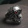 Vintage Gothic Skull Rose Ring For Men WoVintage Gothic Skull Rose Ring For Men Women Hip Hop Biker Finger Ring Halloween Birthd