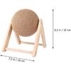 POPETPOP Cat Scratching Ball Toy - Small Rotatable Kitten Scratcher Sisal Toy, Wood Cat Scratcher with Ball for Indoor Kitties To Grind Claws, Cat