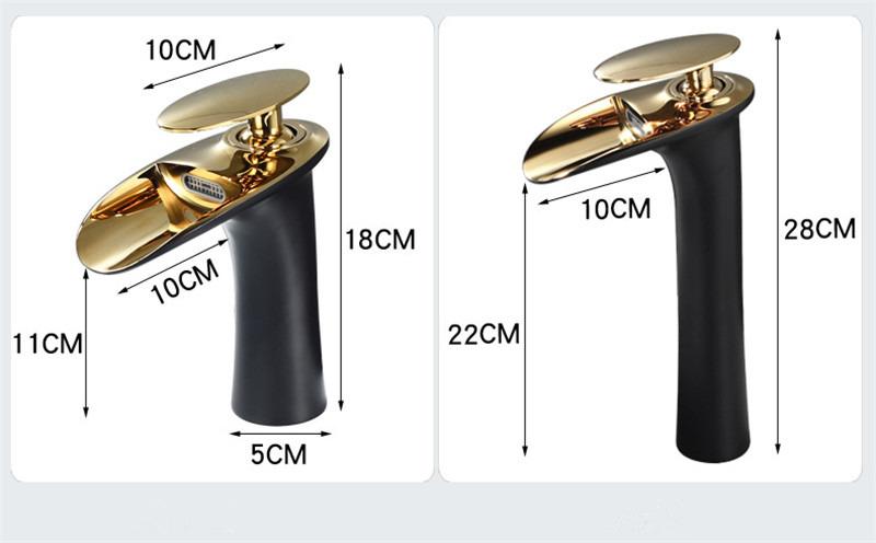 Tuqiu Bathroom Faucet Brass Gold White Bathroom Basin Faucet Cold Hot Waterfall Mixer Sink Tap Deck Mounted Black White Tap
