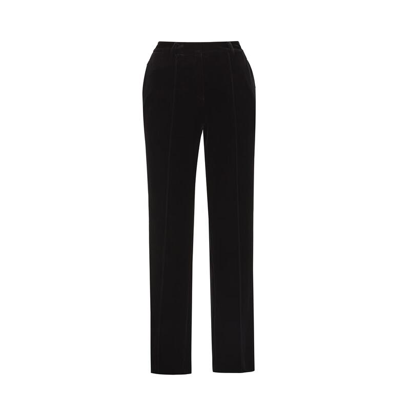 LANGZI Women's Retro High-Waist Straight-Leg Velvet Pants