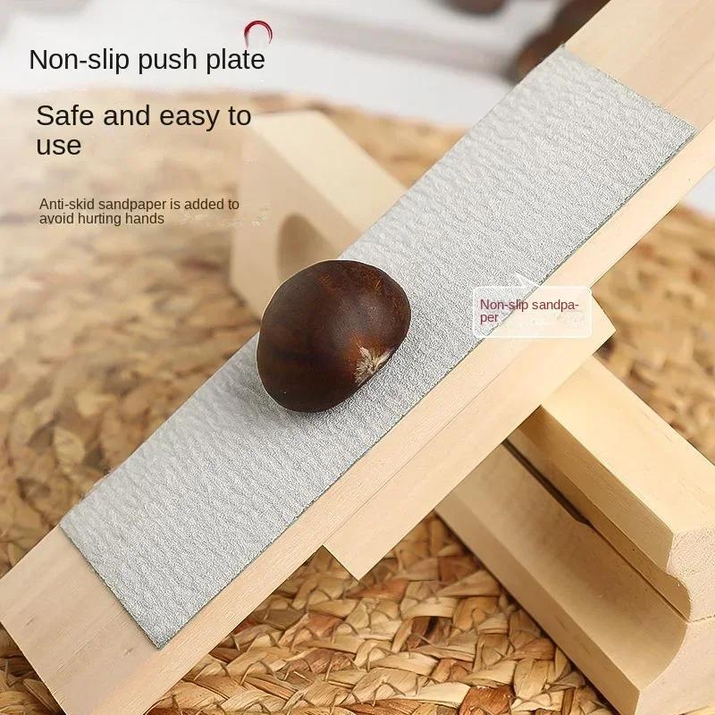 Home Cross Open Chestnut Tool Cone Chestnut Openers Chestnut Artefacts Solid Wood Peeling Raw Chestnut Lotus Seed Machine
