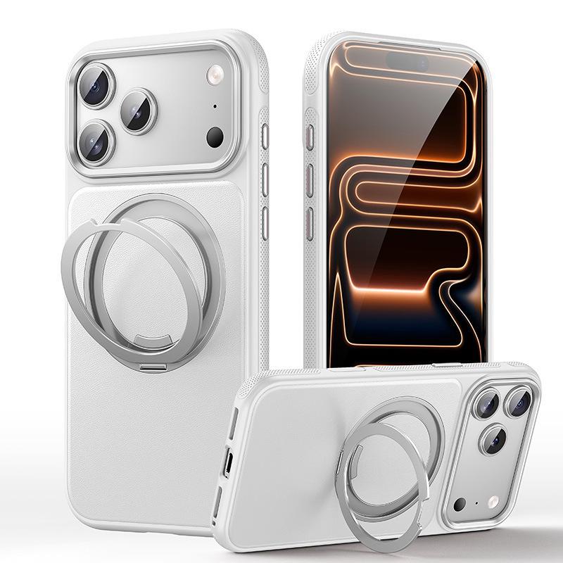 iPhone 17 Pro Max Leather Magnetic Case with Rotating Stand & Drop-Proof Protection iPhone 17 Pro Max (with AI Touch Key)