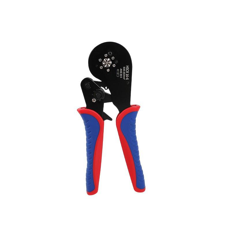 HSC8 16-6 Self-Adjusting Crimping Pliers for VE Tube and Pin Terminals, Purple Copper/Brass, 0.08-16mm.