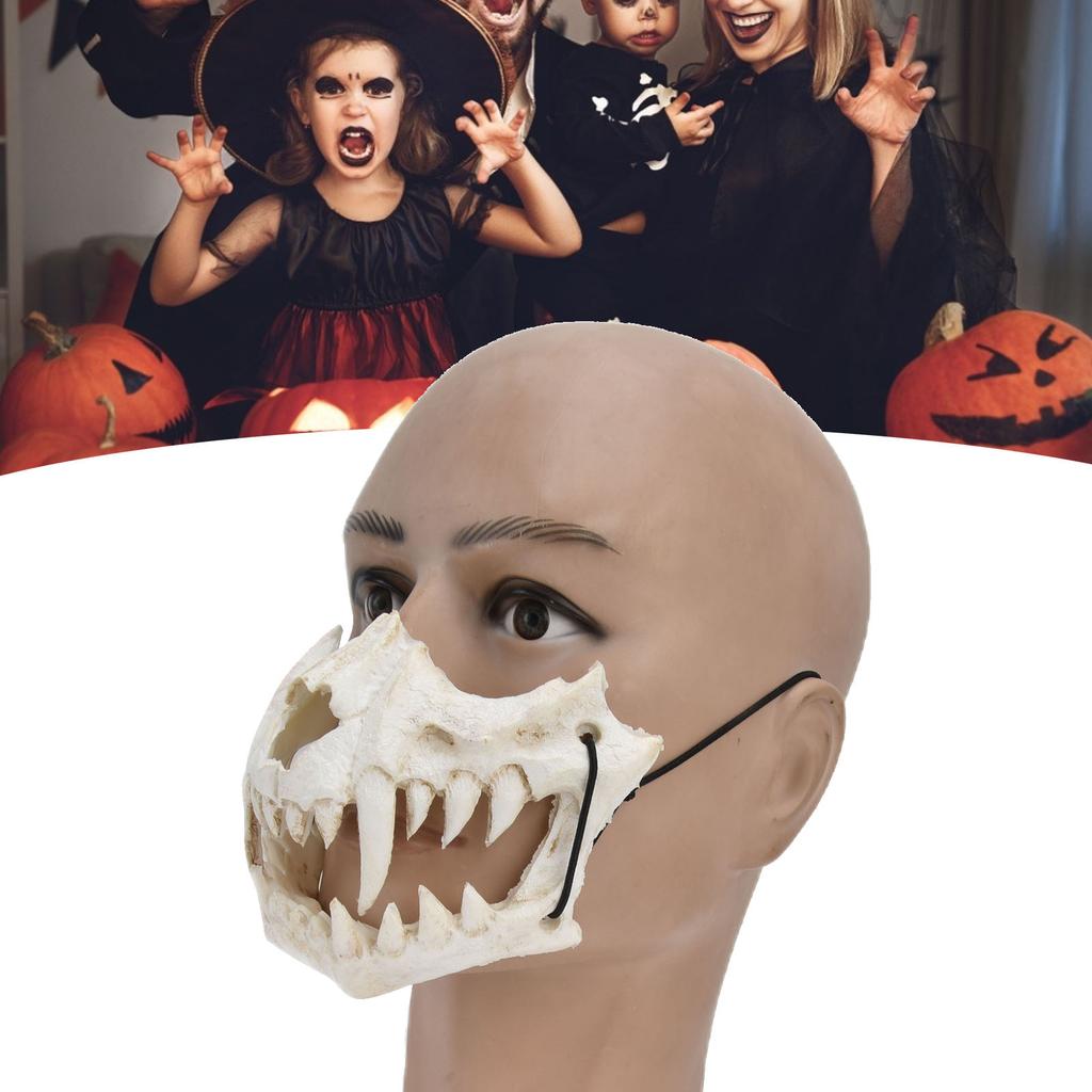 Scary Mask Halloween Mask Skull Mask Latex  Tooth Type  Waterproof Adjustable Scary Mask for Party Festival Theater