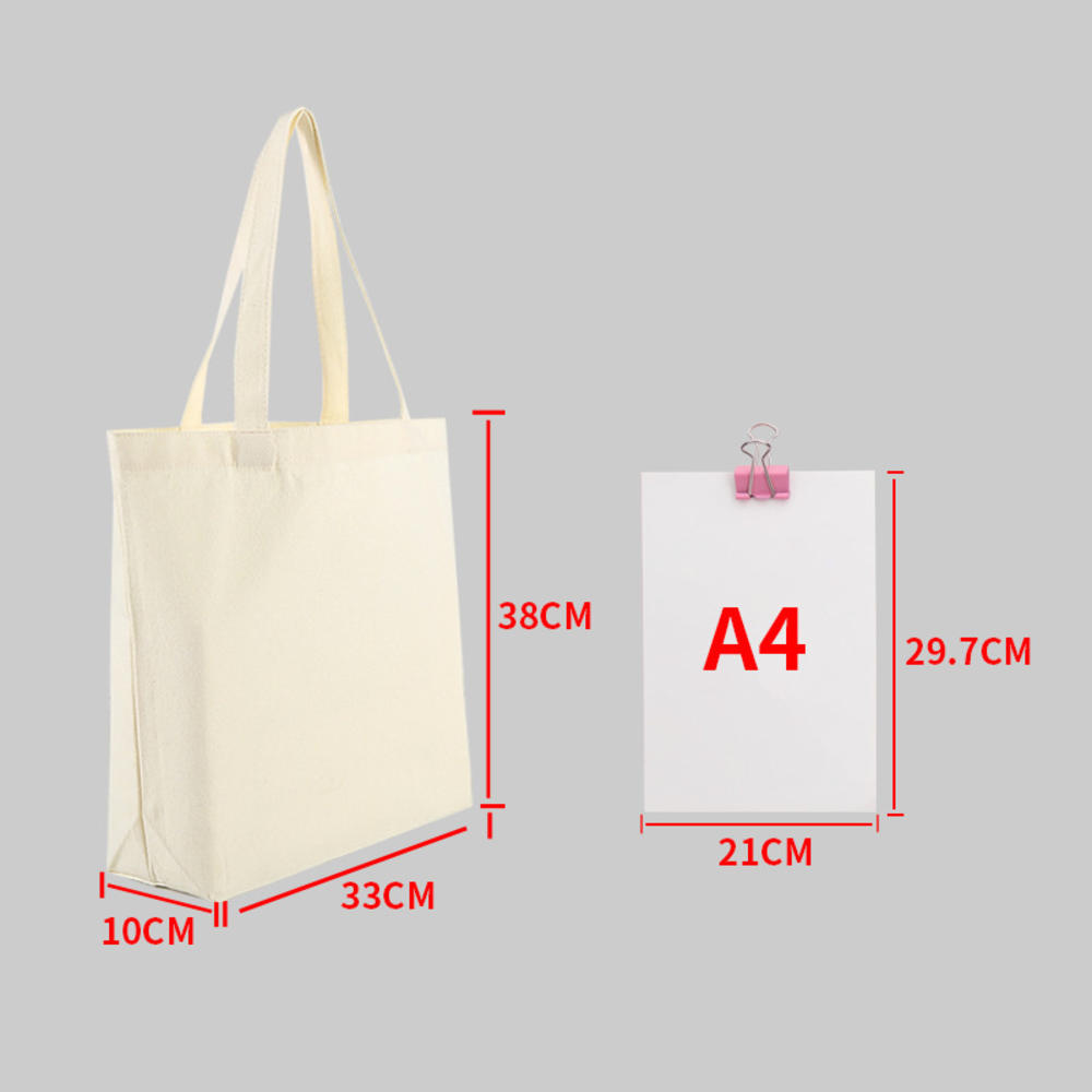 Reusable Foldable Shoulder Handbag Eco-Friendly Women Ladies Large Cotton Fabric Canvas Tote Bag For Market Shopping Bags Blank