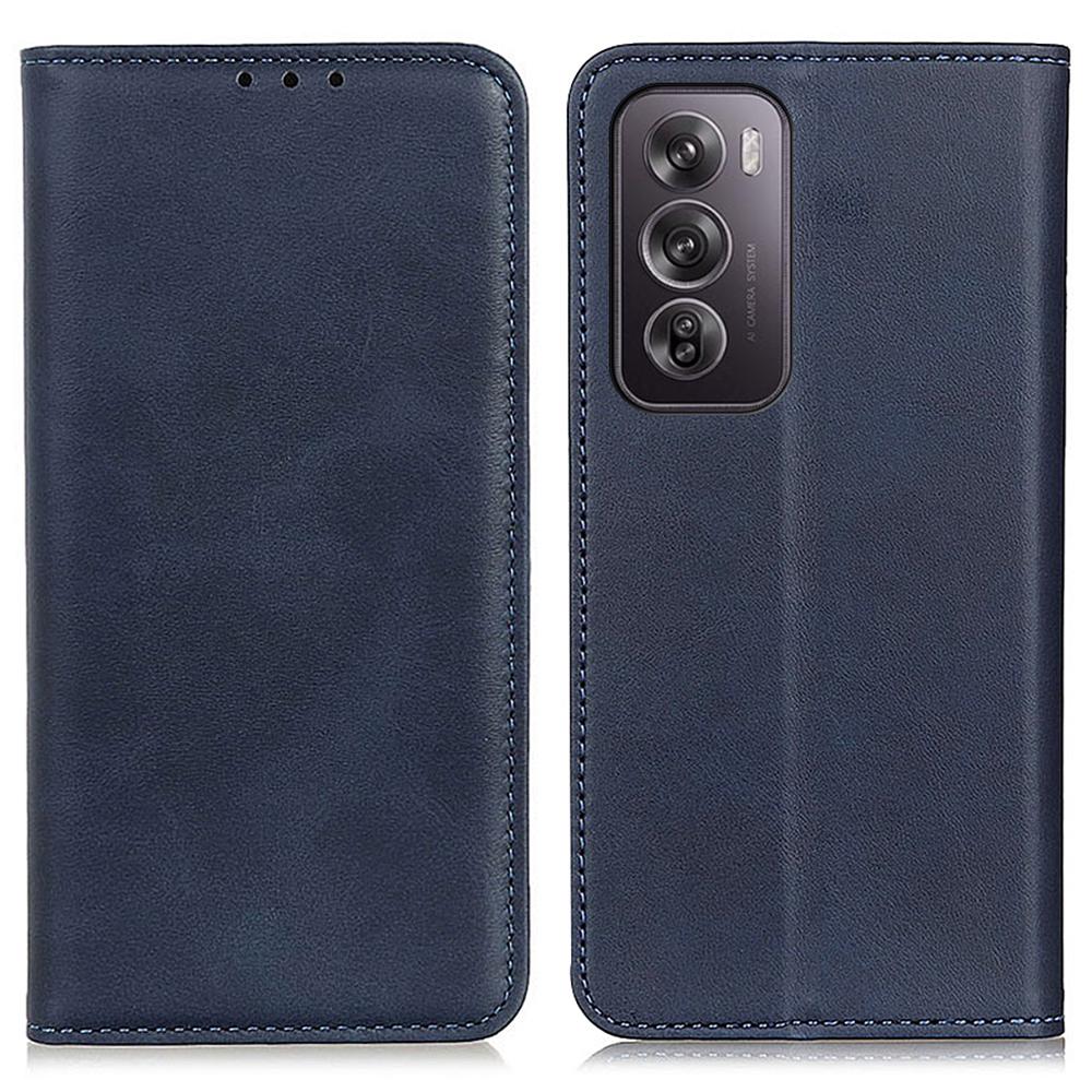 For Oppo Reno12 Pro 5G (Global) Stand Case Cowhide Texture Split Leather Wallet Phone Cover