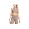 adidas Round Neck Cropped Slim Fit Logo Print Sleeveless Tank Top Women Tops Earth-Tone IT8250