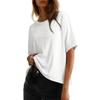 JPNTKY Women's Fashion Casual Solid Color Print O-Neck Short Sleeve Blouses & Shirts