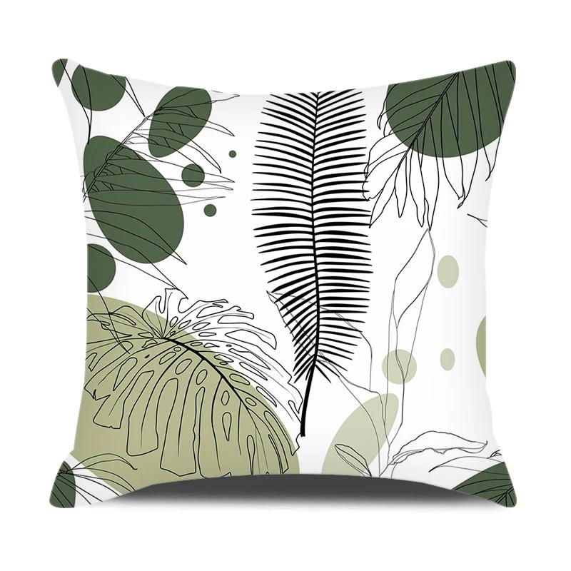Modern Style Cushion Cover Abstraction Geometric Floral Plant Printed Pillow Cover Home Sofa Chair Decorative Pillowcase 45*45cm