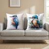 Kingfisher Watercolor Painting Cushion Cover Multi-Scene Pillow Cover for Home & Car - Reversible, Soft & Durable for Daily Use