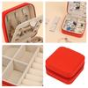 Jewelry Storage Box with Mirror, Compact Travel Case with Ring Rolls, Necklace Hooks and Zip-Around Closure Design