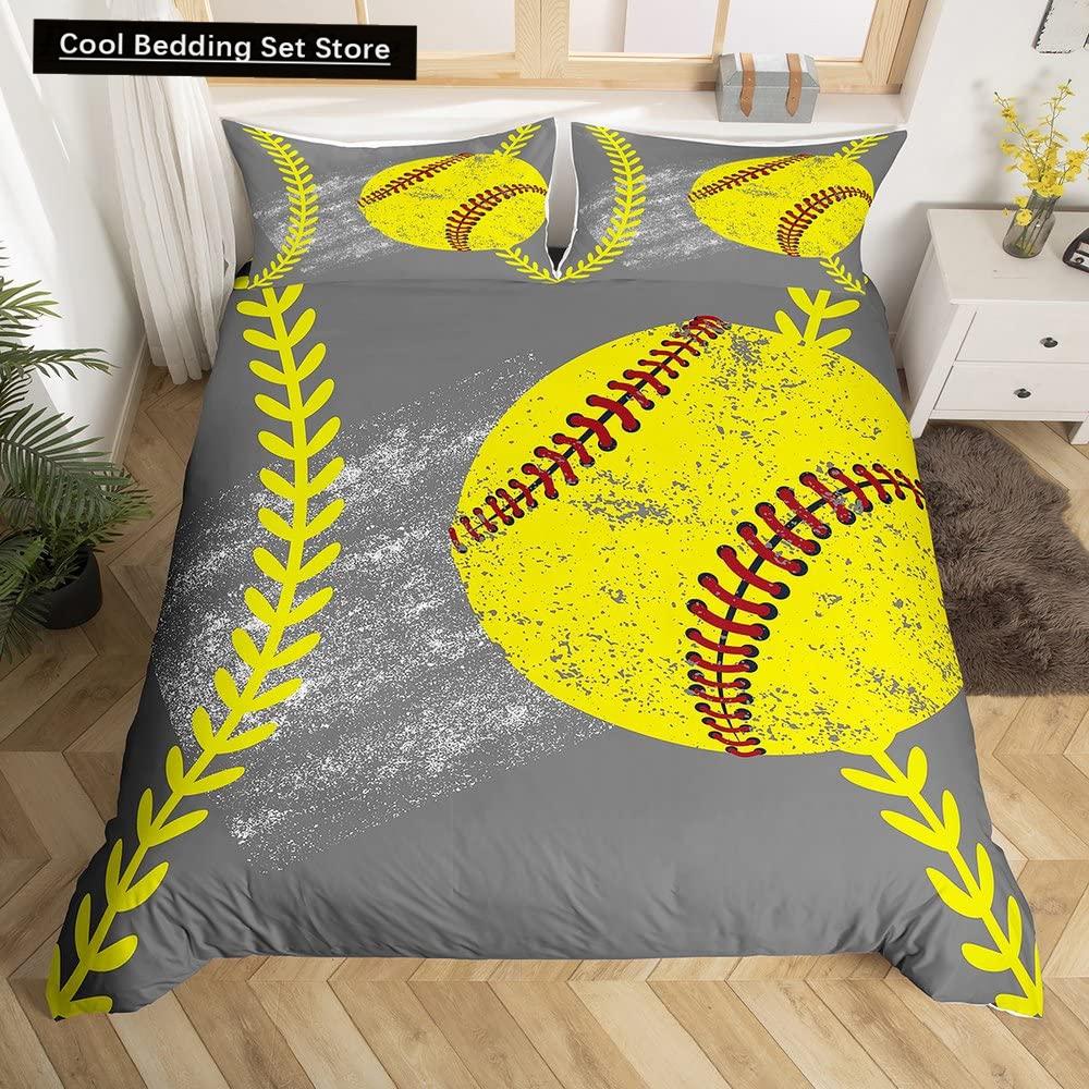 Comforter Baseball Game King Queen Ball Sports Theme Bedding Set Athlete Competitive Polyester Comforter