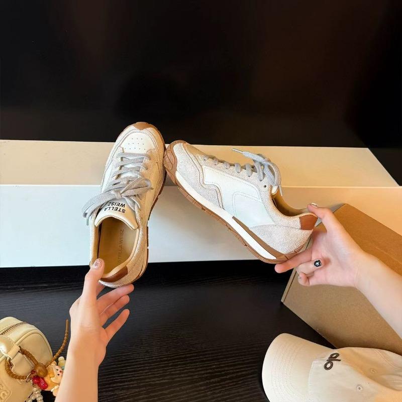 

Женские дышащие повседневные спортивные туфли на платформе из коровьей кожи в стиле ретро, контрастных цветов, на шнуровке, универсальные кеды для скейтборда 40