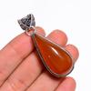925 Sterlingsilber Natürlicher Karneol Orange Edelstein Handgefertigte Halskette Für Sie