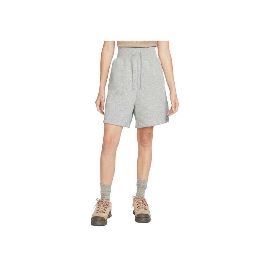 Nike Sportswear Phoenix Fleece Solid Color High-Waisted Loose Sports Shorts Women Shorts Light-Gray DQ5717-063