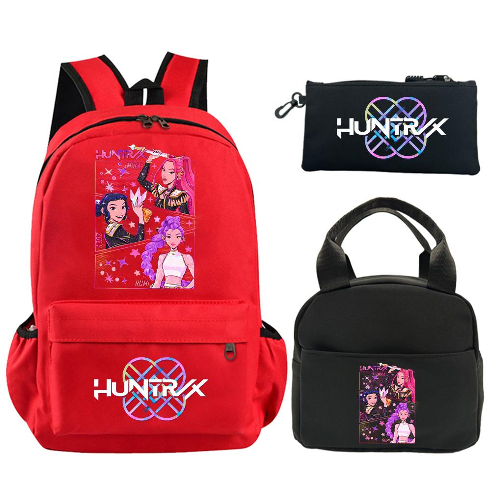 3Pcs/set Anime Demon Hunters Printed Backpack with Shoulder Bag Pencil Case for Student Boy Girl Schoolbag Large Capacity Waterproof Bookbag