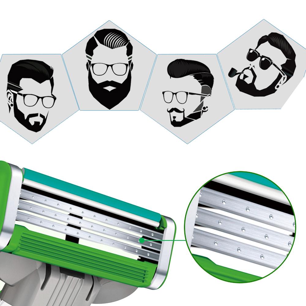 8Pcs Men's Safety Razor Blades Face Care Shaving Blades Manual Shaving Cassette