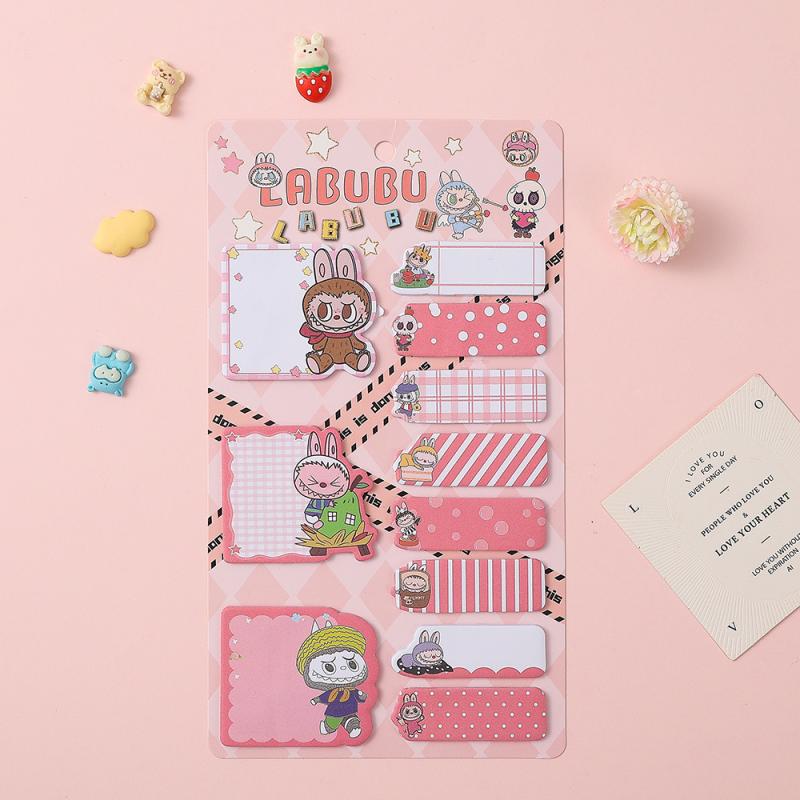 220 Sheets Labubu Sticky Notes Set Kawaii Self-Adhesive Memo Strips Stationery